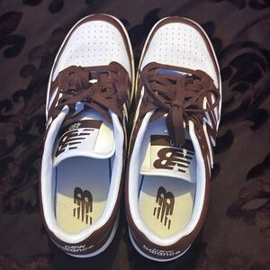 New Balance Kids' Brown and White Sneakers